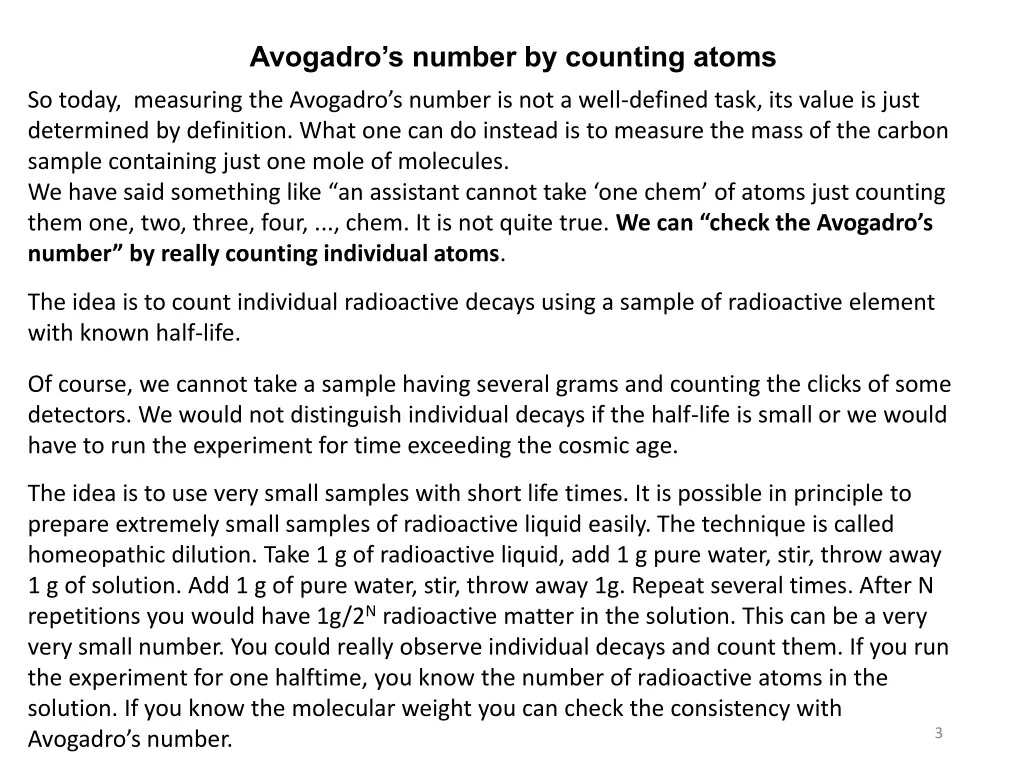 avogadro s number by counting atoms