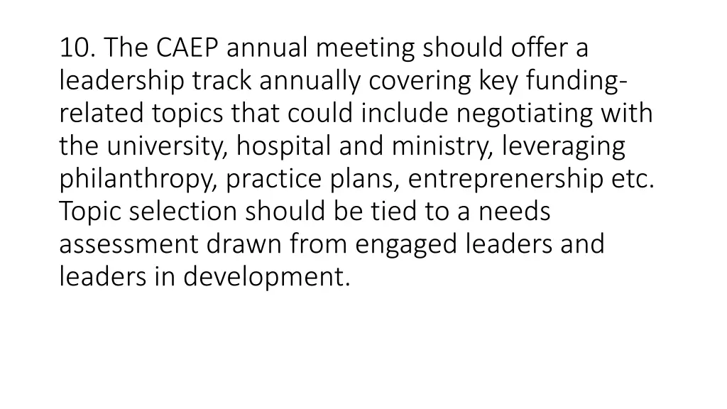 10 the caep annual meeting should offer