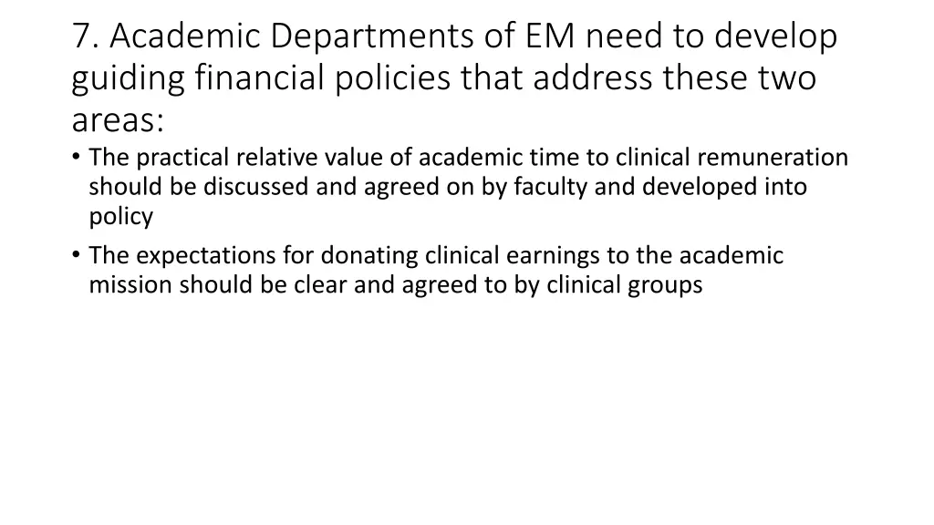 7 academic departments of em need to develop