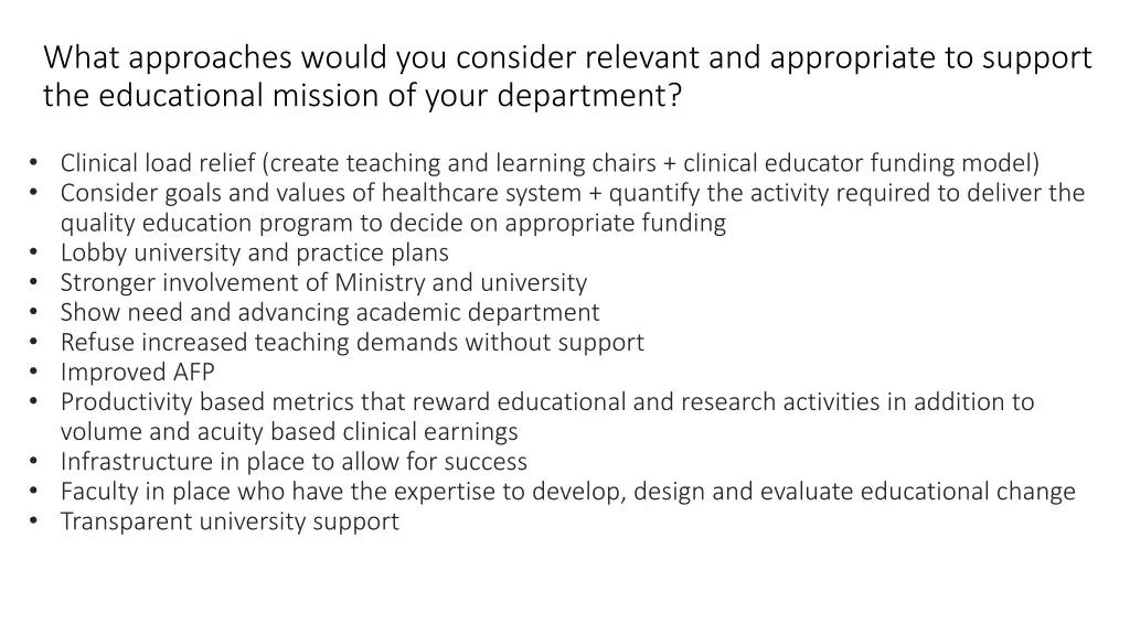 what approaches would you consider relevant