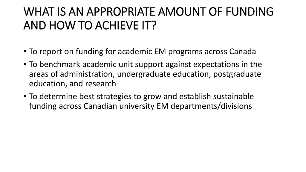 what what is an appropriate amount of funding