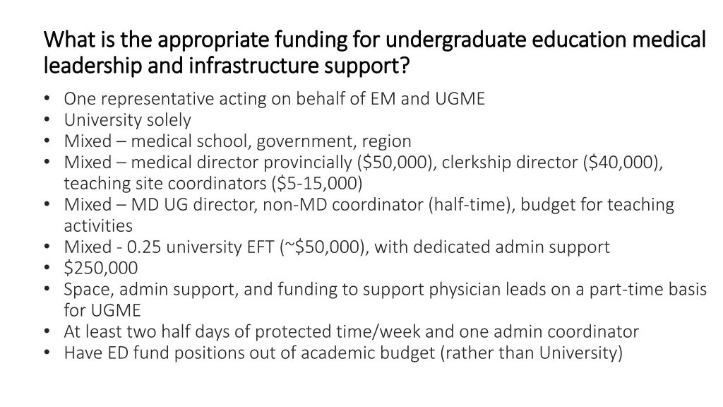 what what is the appropriate funding