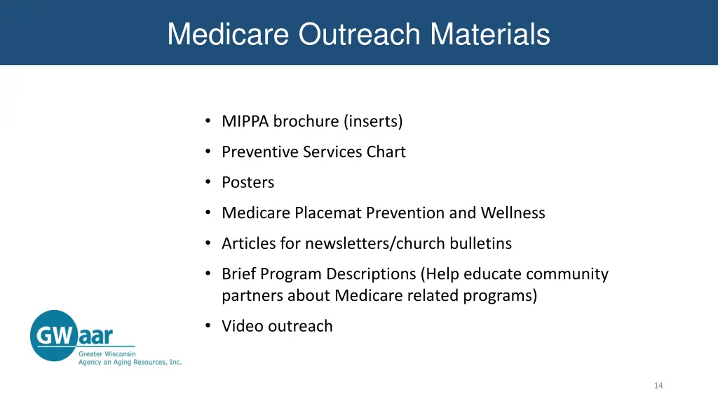 medicare outreach materials