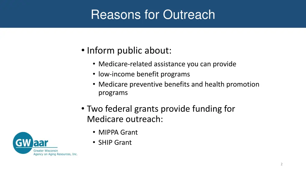 reasons for outreach