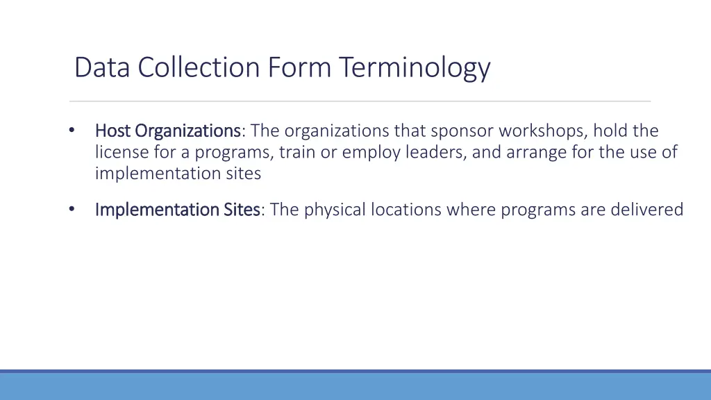 data collection form terminology 1