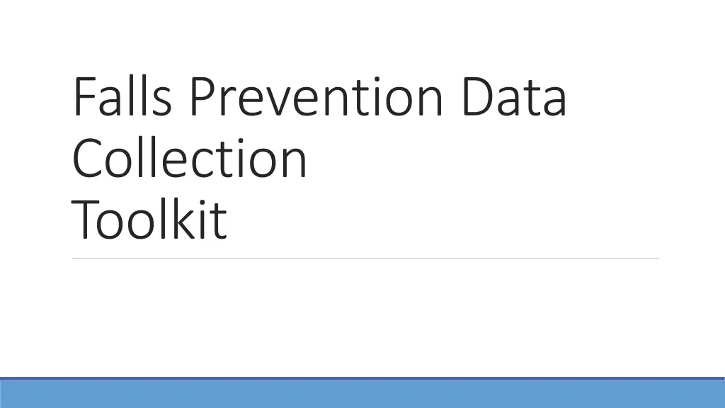 falls prevention data collection toolkit