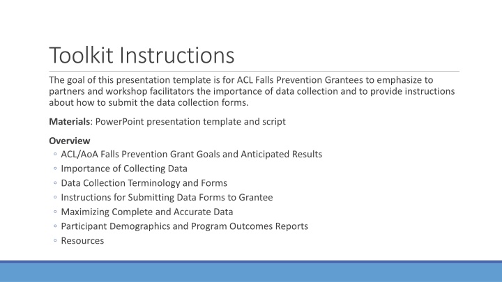 toolkit instructions