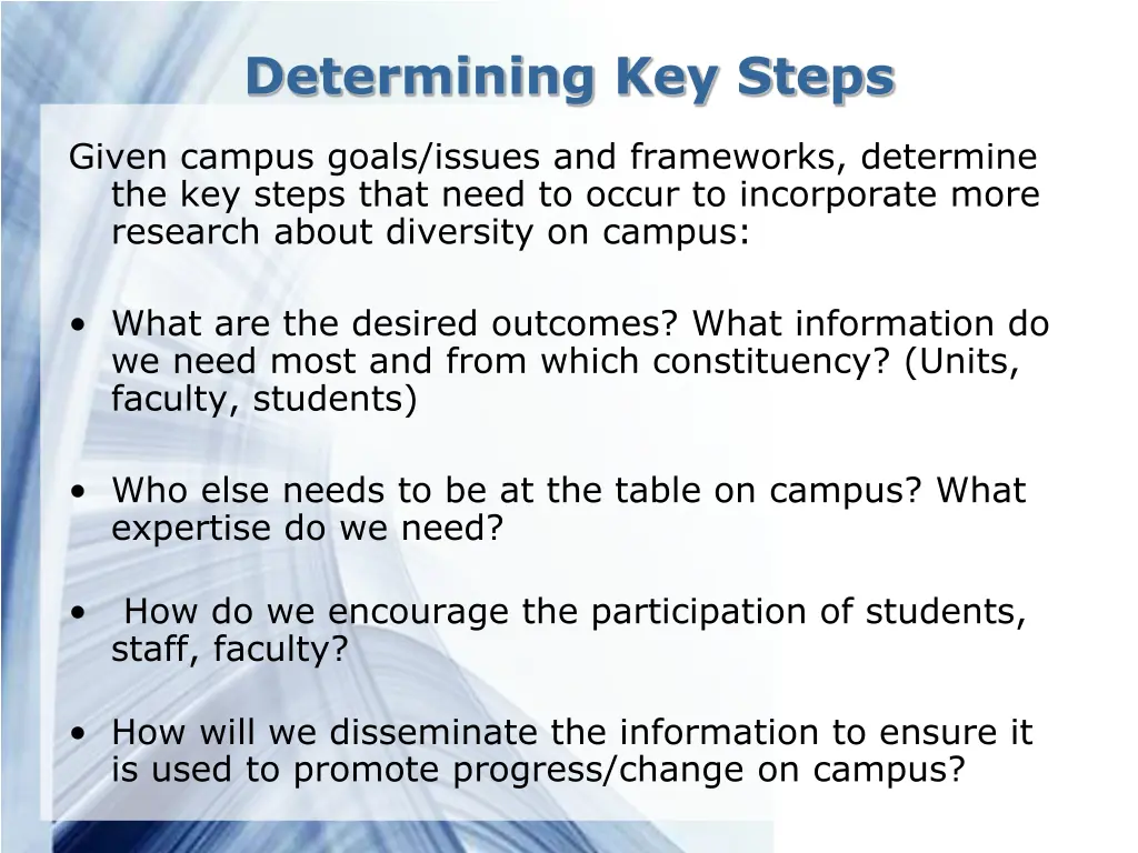determining key steps