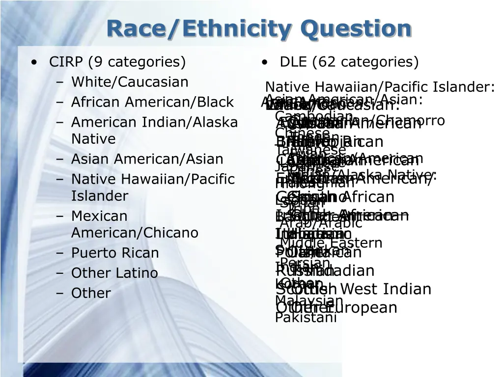 race ethnicity question