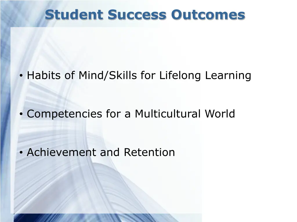 student success outcomes