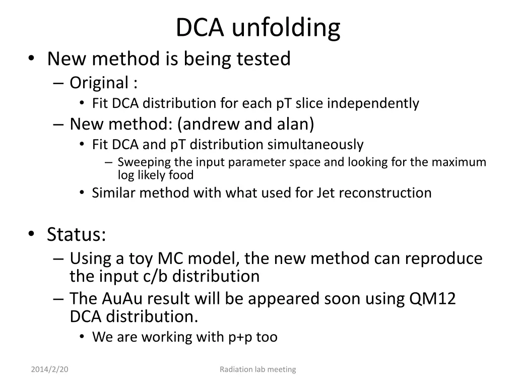 dca unfolding