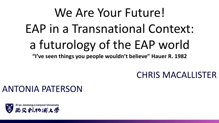 we are your future eap in a transnational context