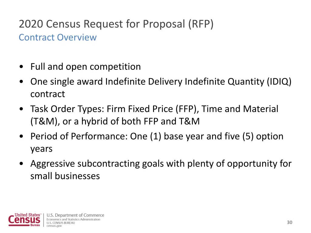 2020 census request for proposal rfp contract