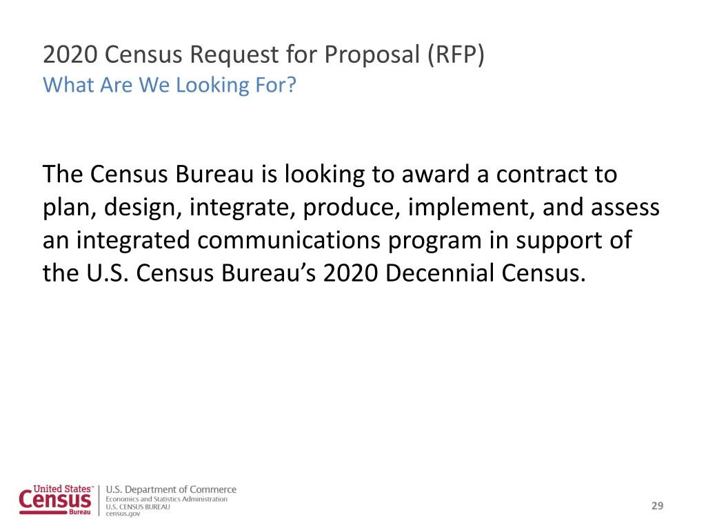 2020 census request for proposal rfp what