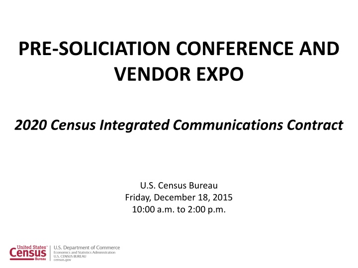 pre soliciation conference and vendor expo