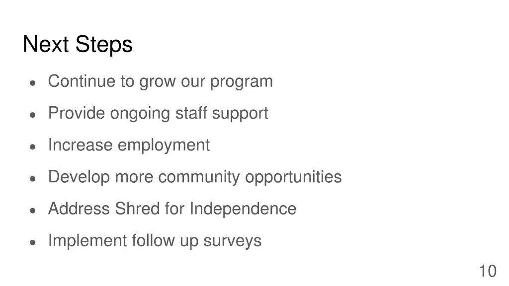 next steps
