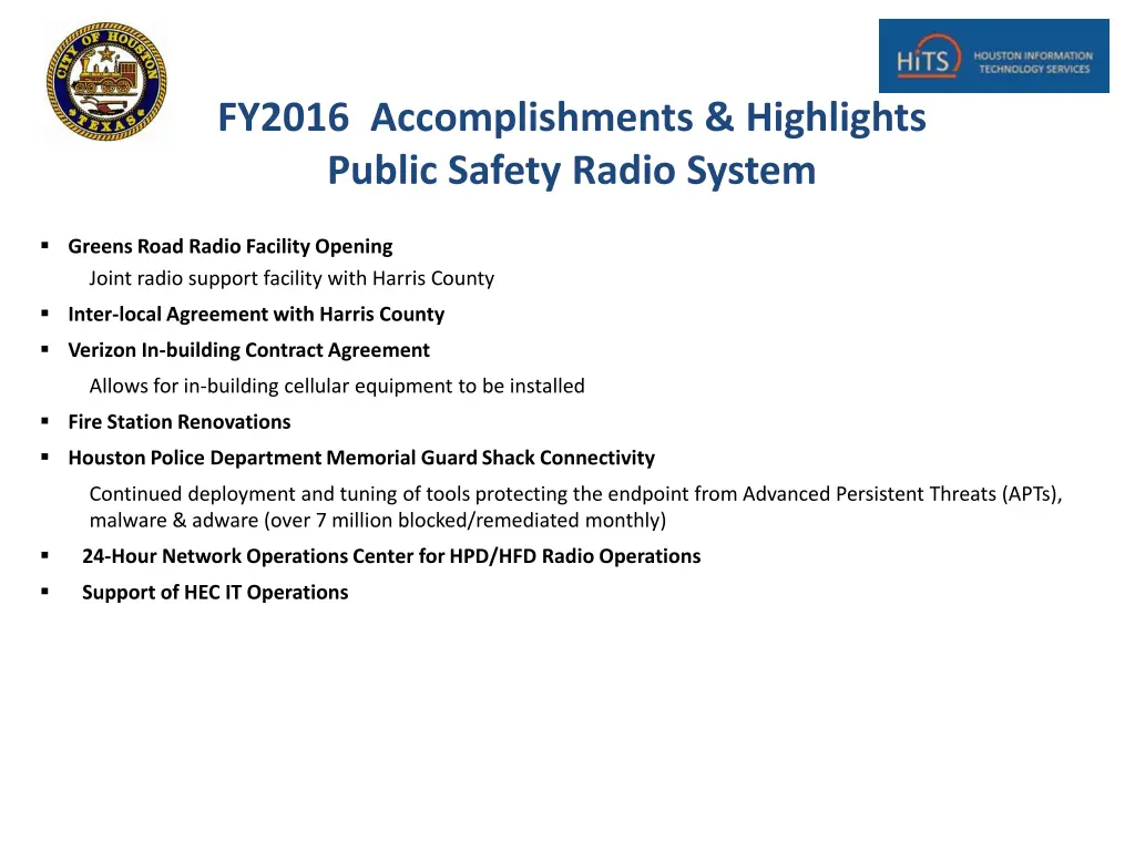 fy2016 accomplishments highlights public safety