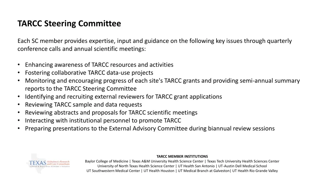 tarcc steering committee 1
