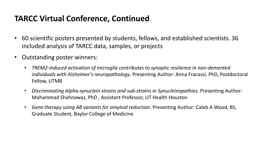 tarcc virtual conference continued 1