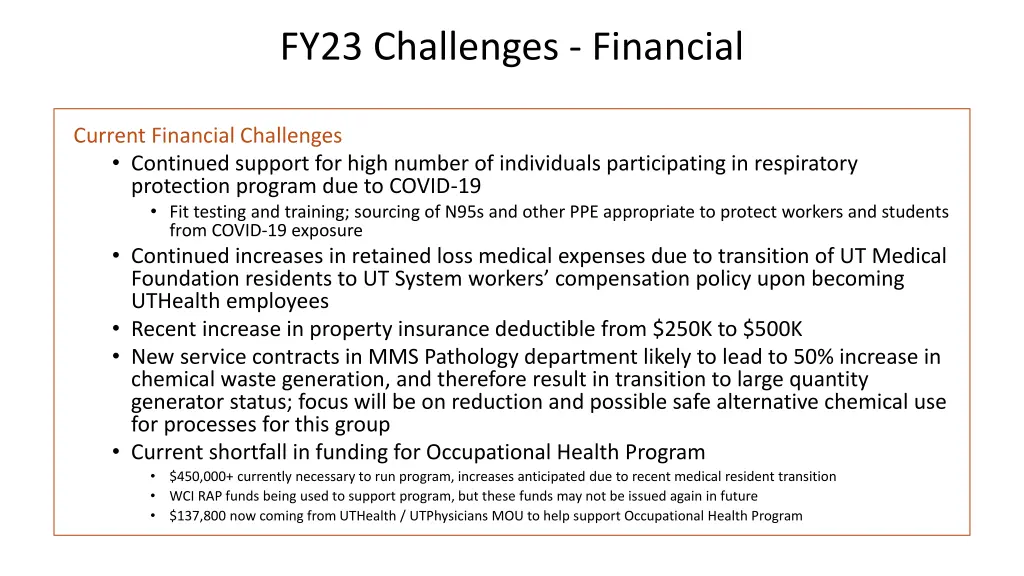 fy23 challenges financial