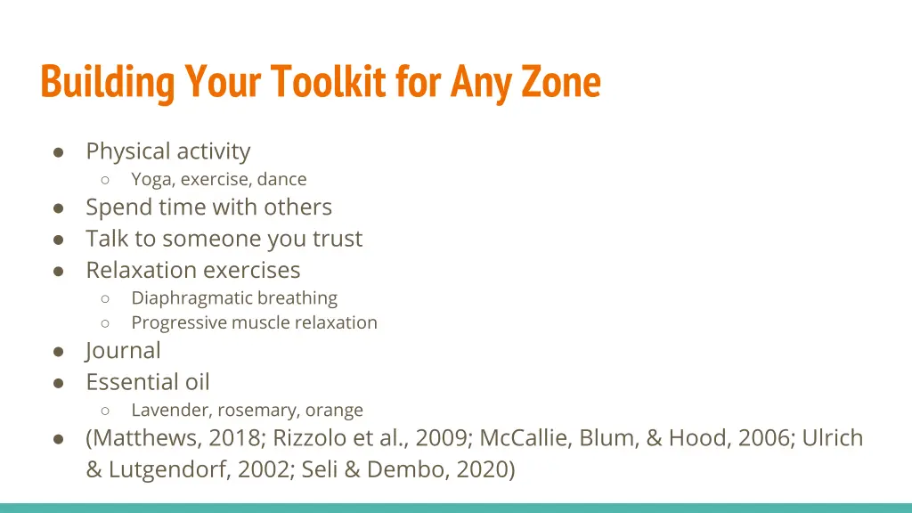 building your toolkit for any zone