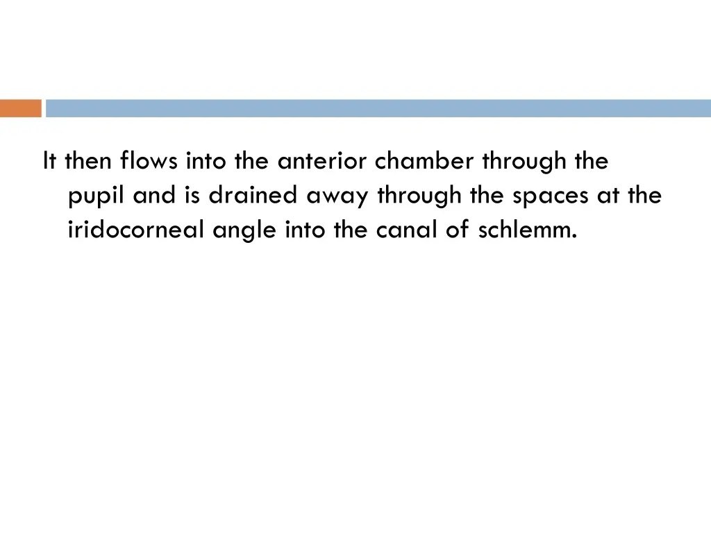 it then flows into the anterior chamber through
