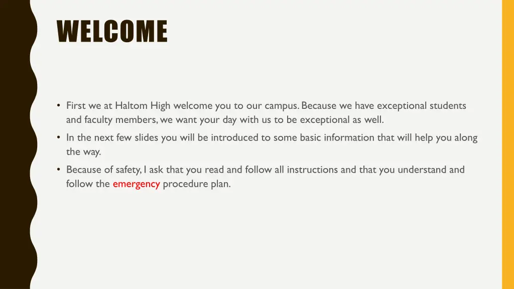 welcome