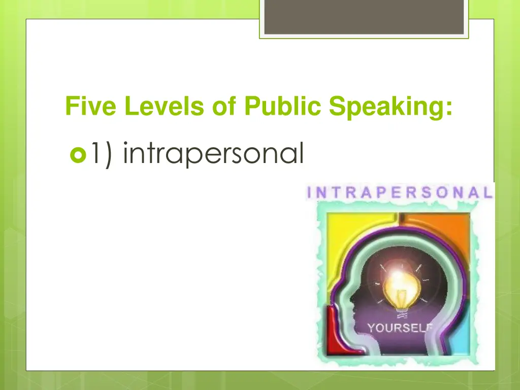 five levels of public speaking 1