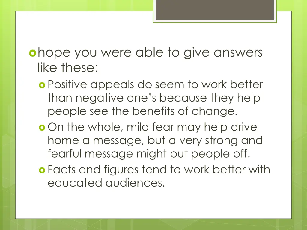 hope you were able to give answers like these