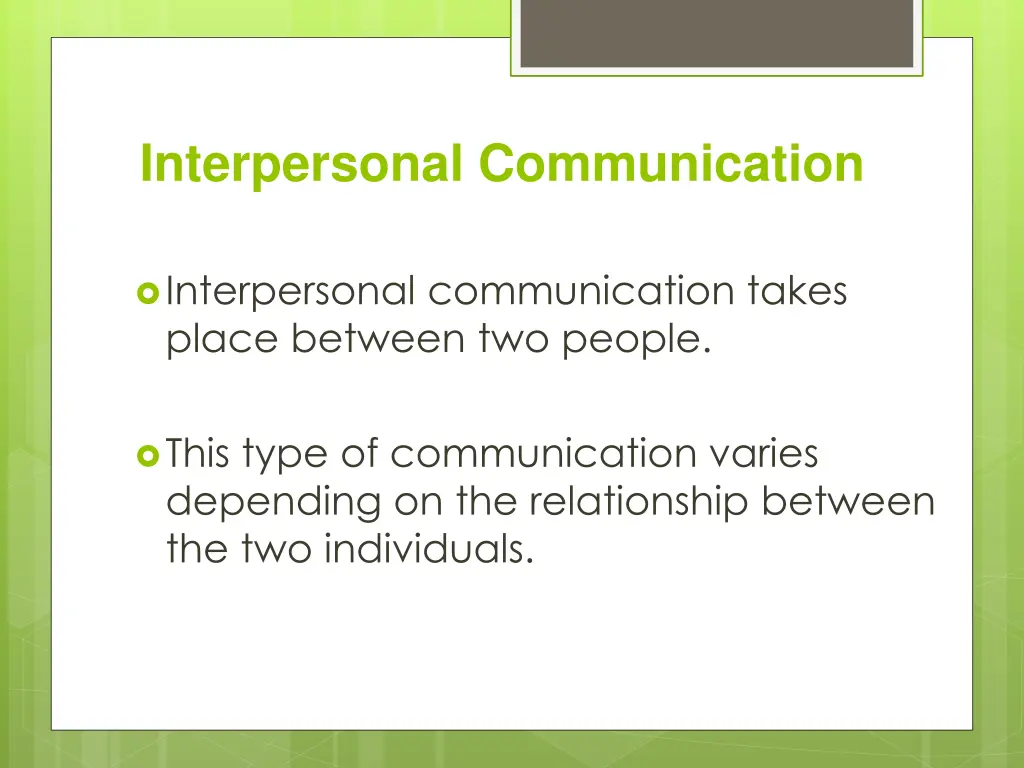 interpersonal communication