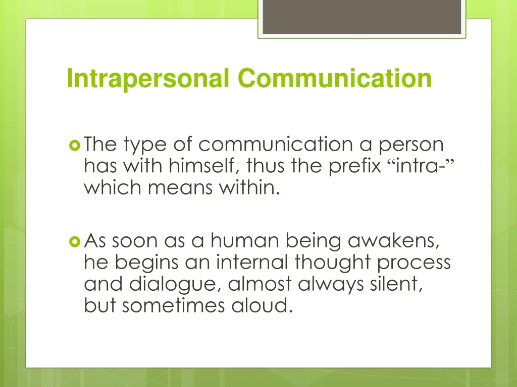 intrapersonal communication