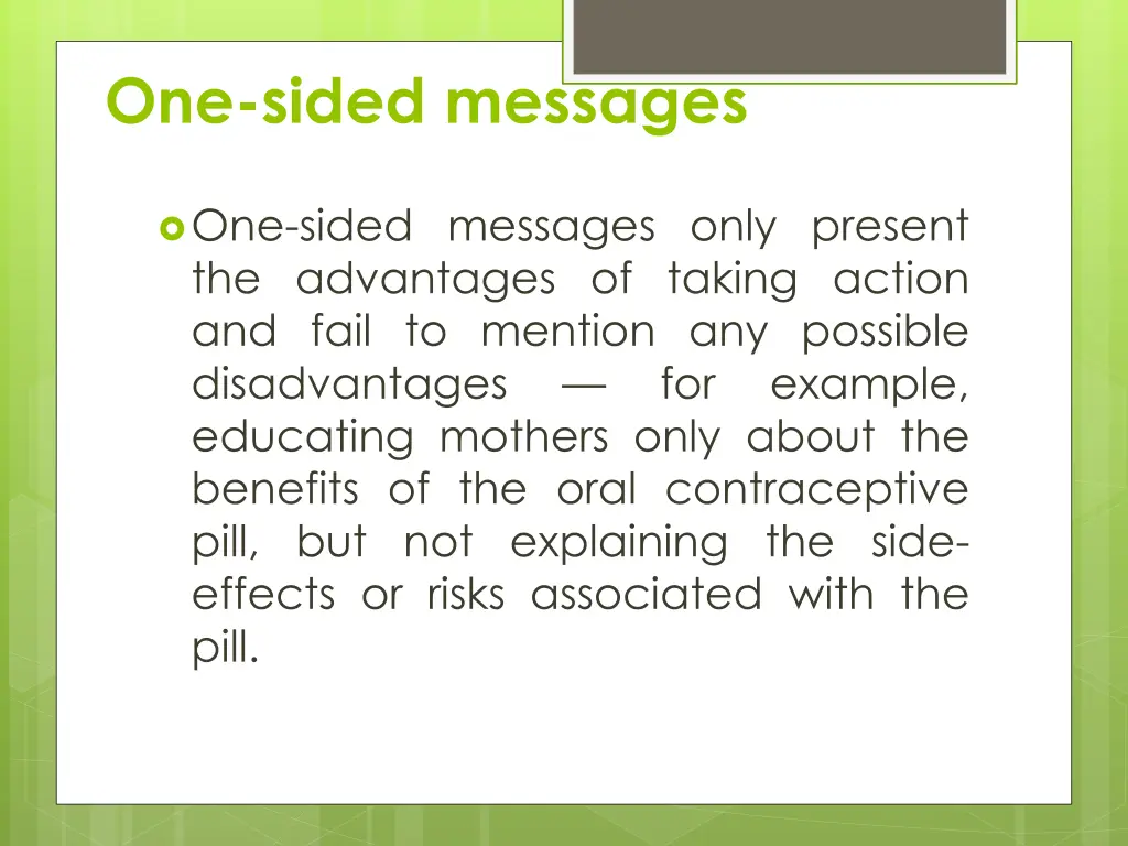 one sided messages