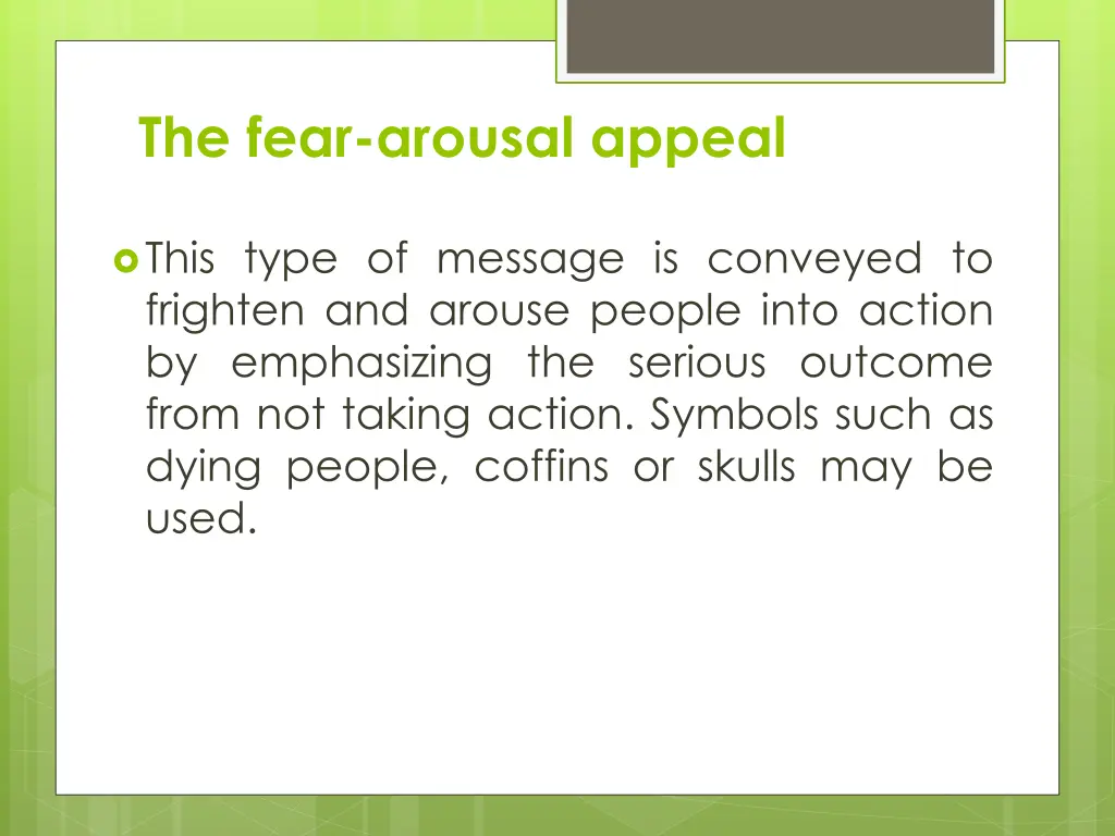 the fear arousal appeal