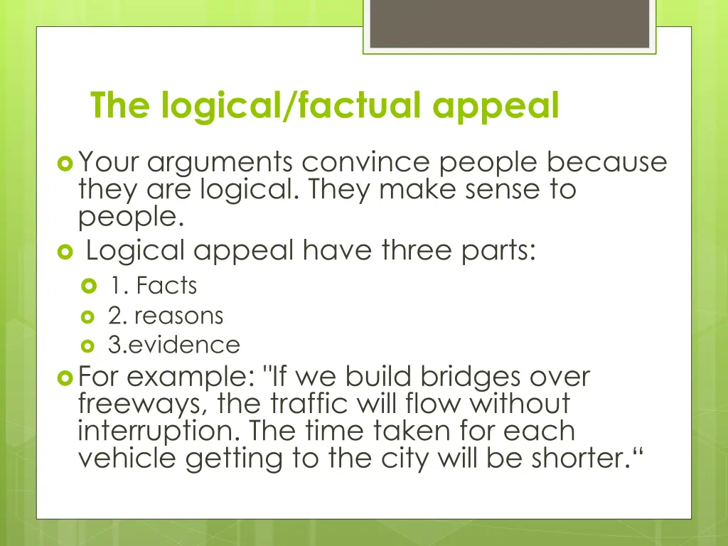 the logical factual appeal