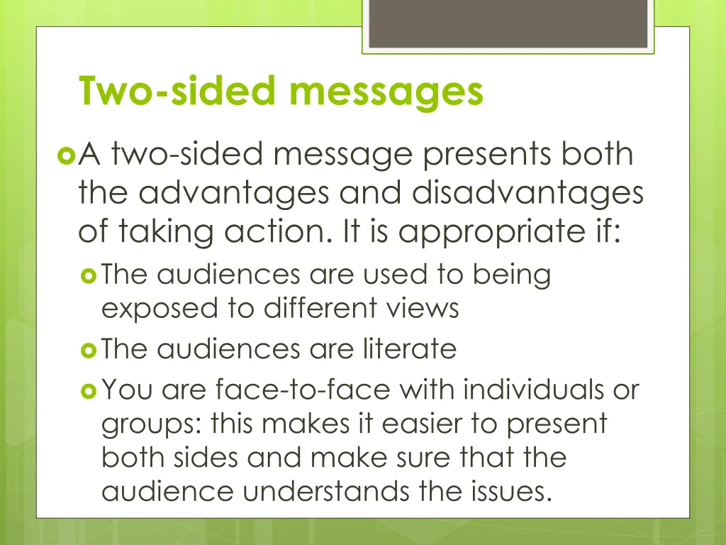 two sided messages