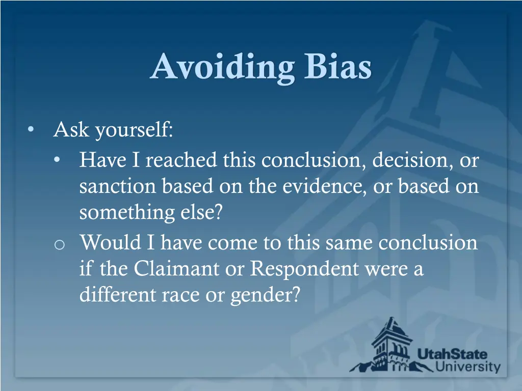avoiding bias 1