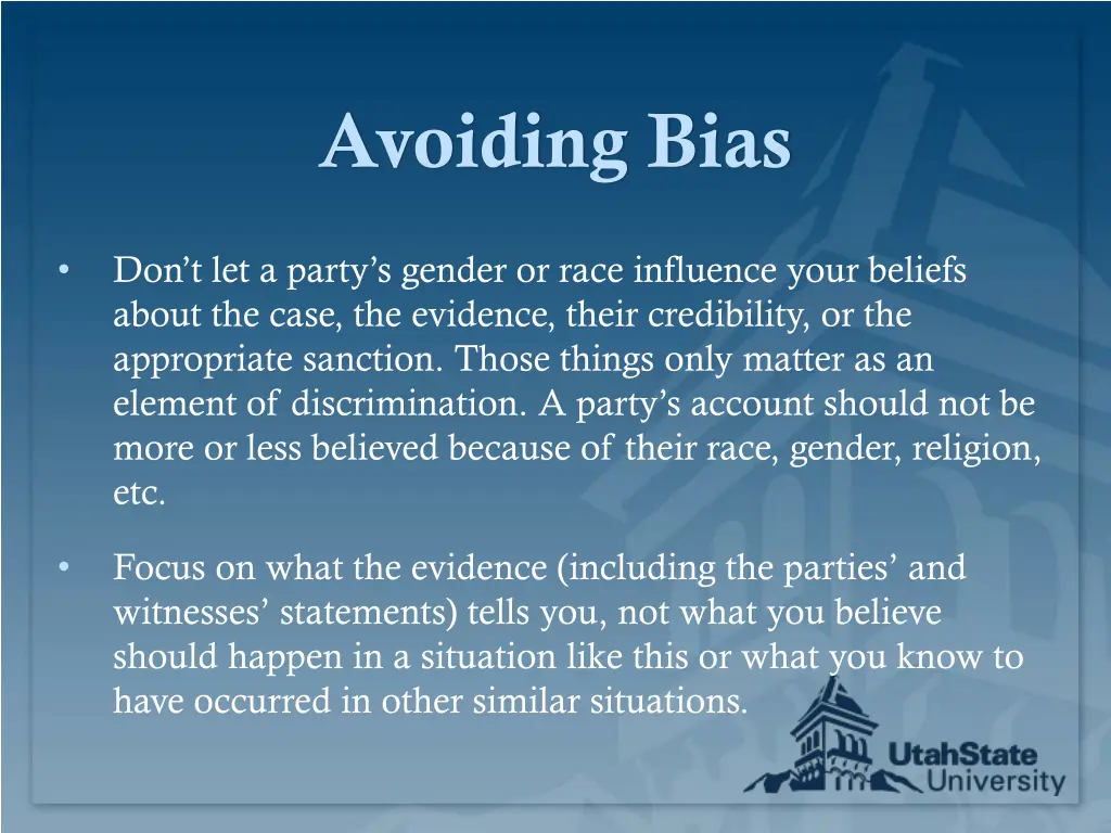 avoiding bias