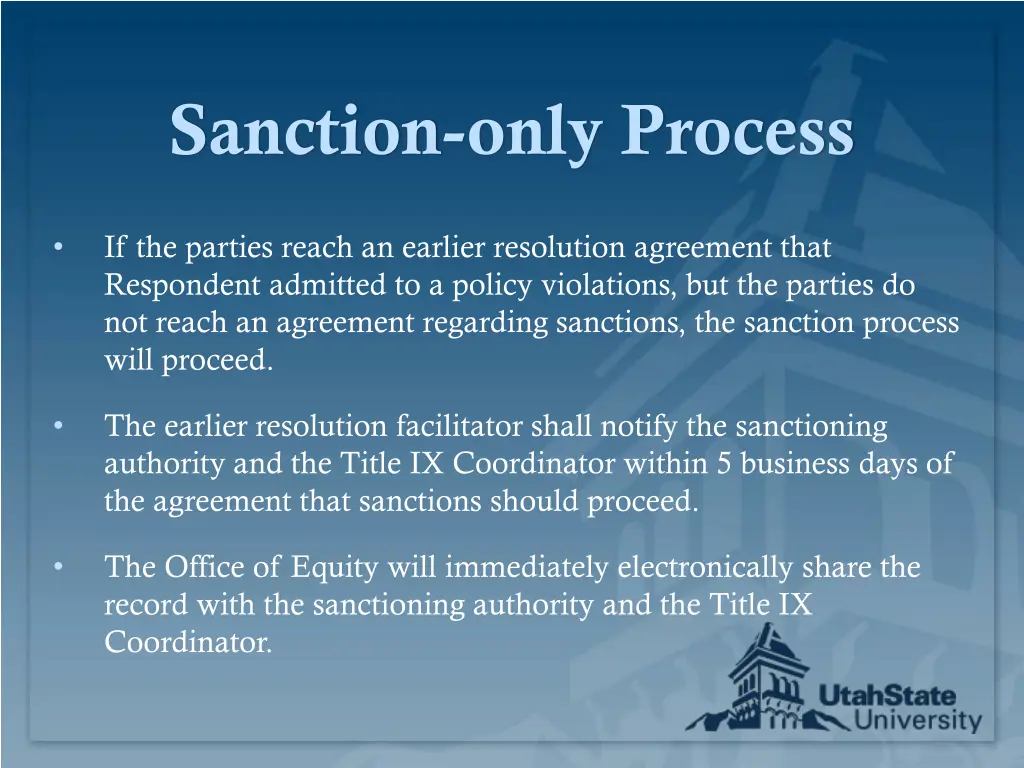 sanction only process