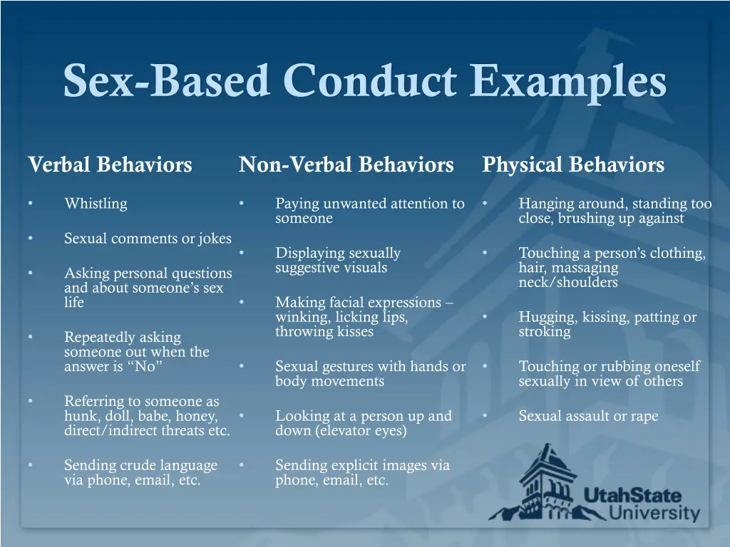 sex based conduct examples
