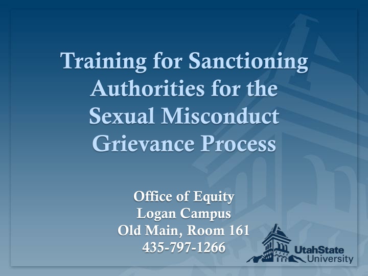 training for sanctioning authorities