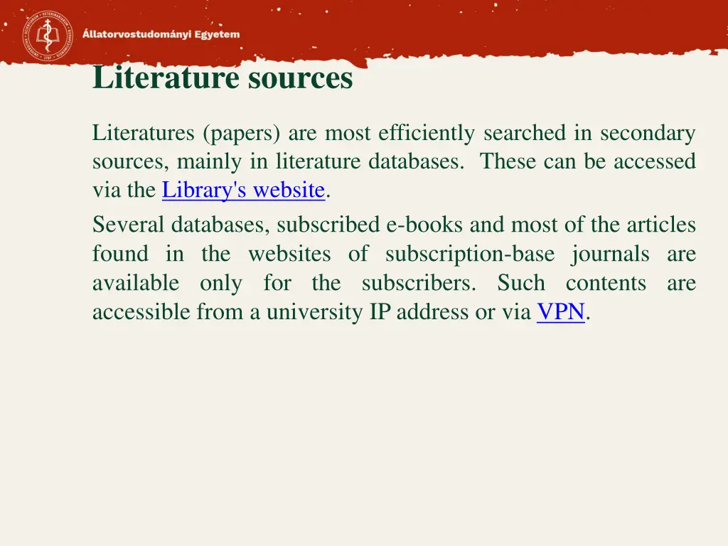 literature sources