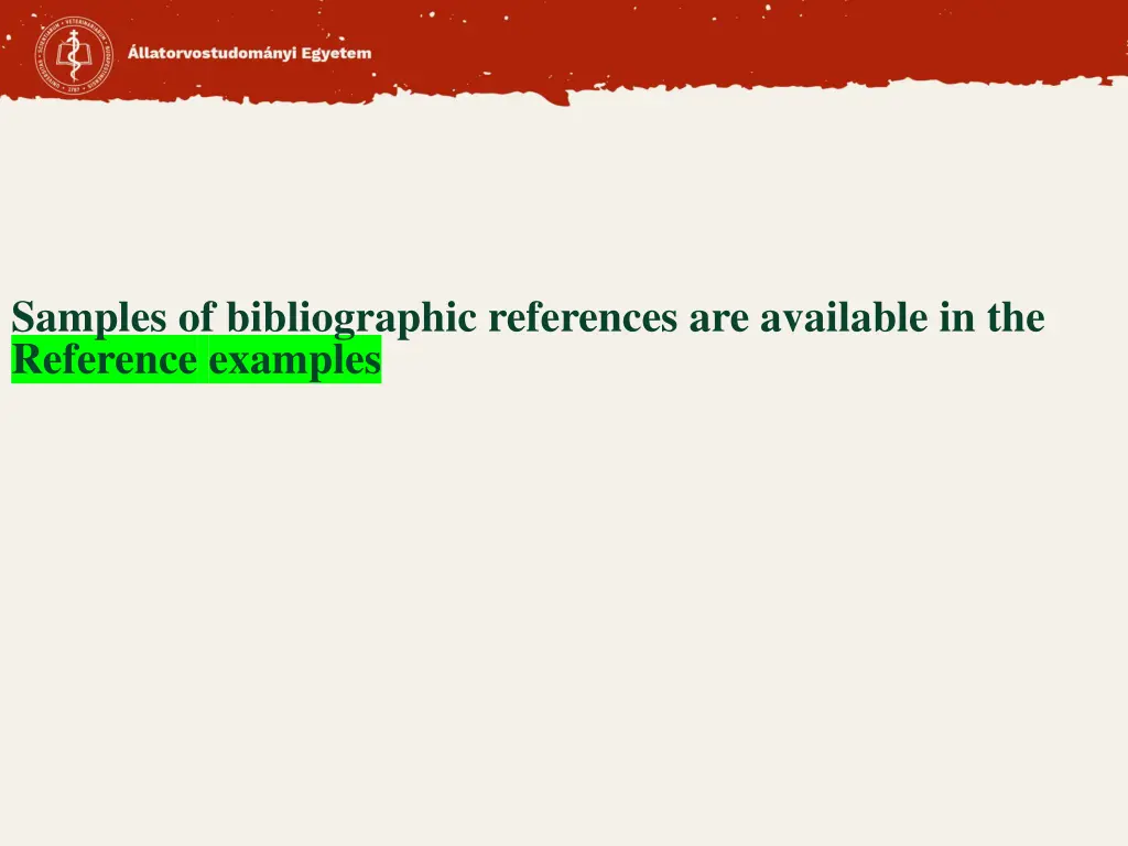 samples of bibliographic references are available