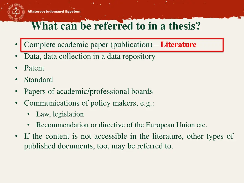 what can be referred to in a thesis
