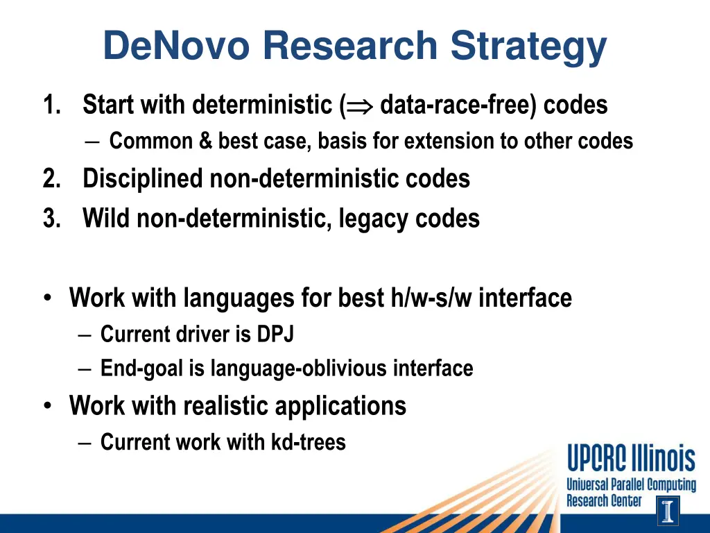 denovo research strategy
