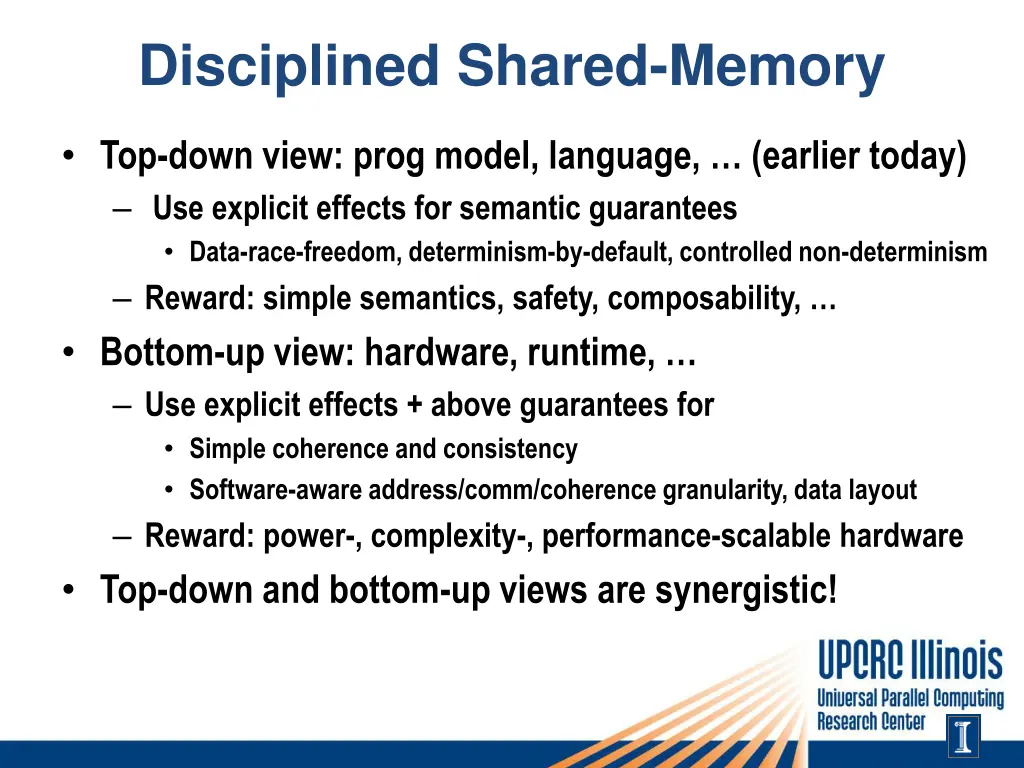 disciplined shared memory