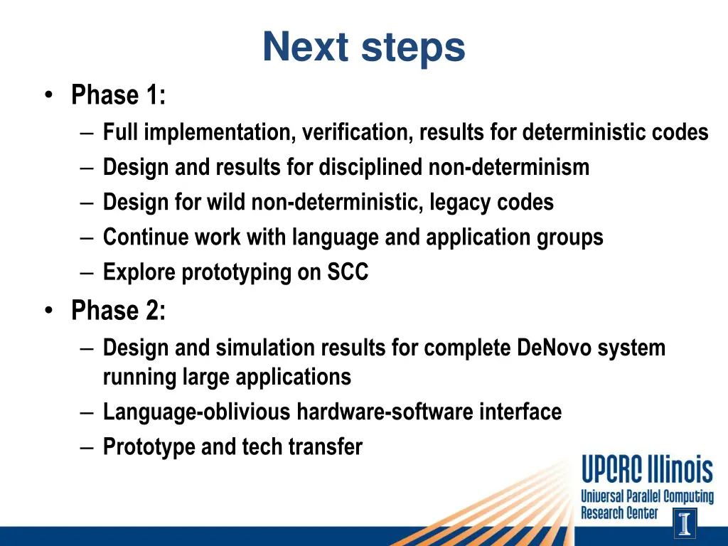next steps