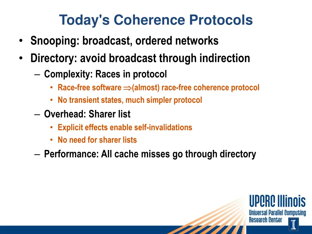 today s coherence protocols snooping broadcast 2