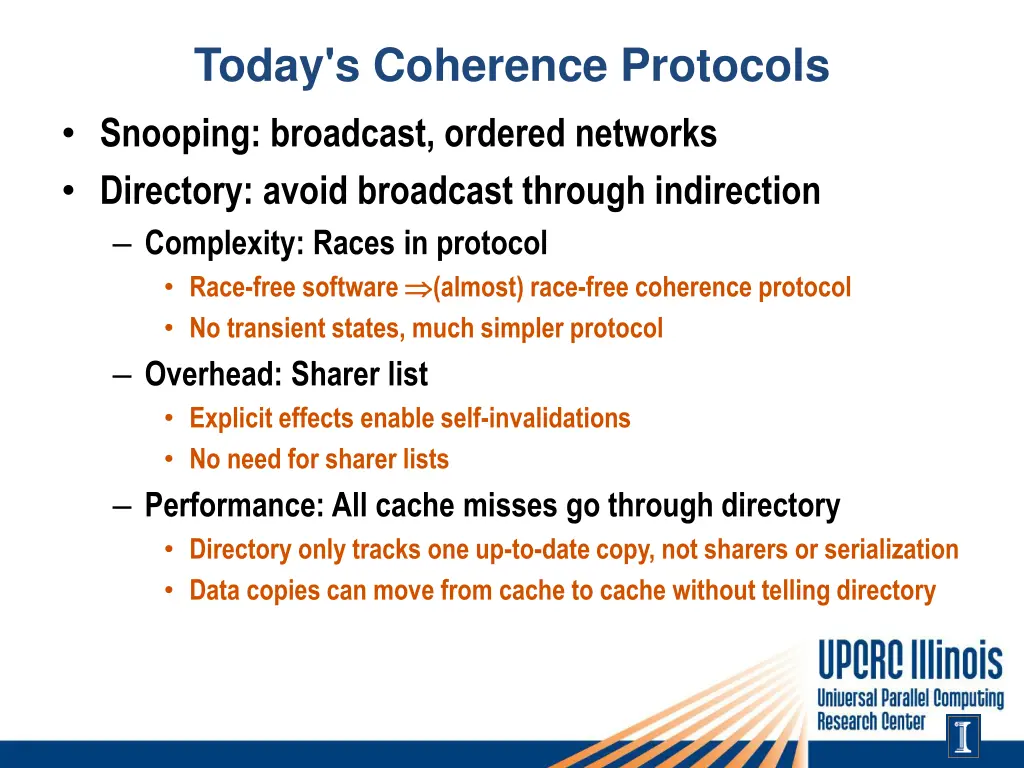 today s coherence protocols snooping broadcast 3