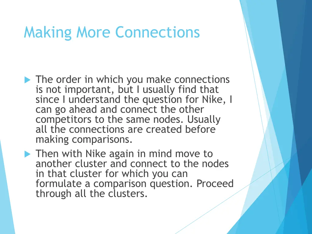 making more connections
