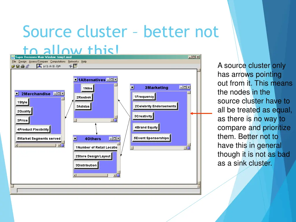 source cluster better not to allow this
